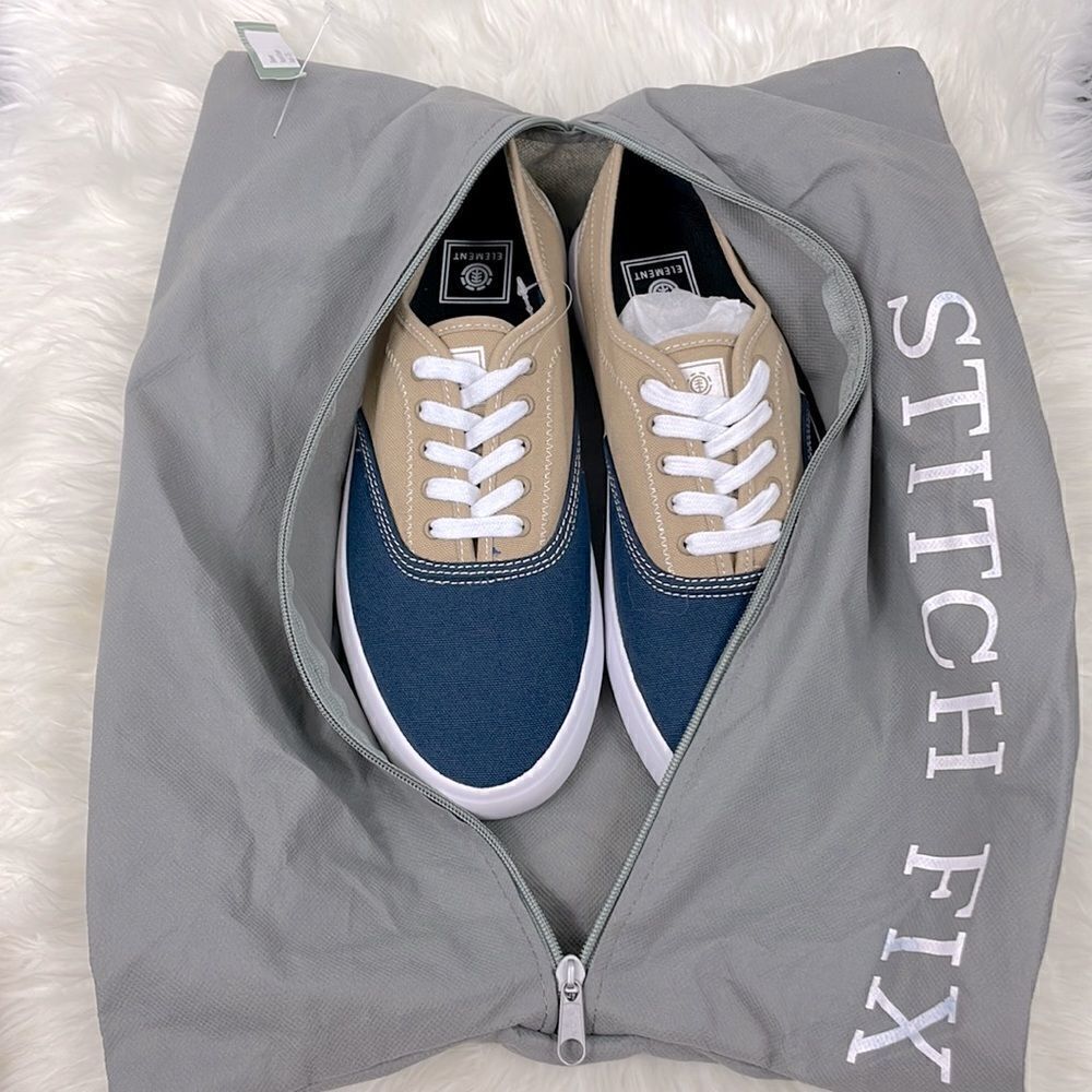 Element| NEW khaki / blue sneakers 7.5 new low top , from stitch fix .